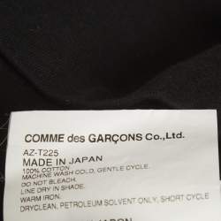 Pre Owned تي شيرت قميص قطن أسود مُطرَّز قلب بلاي كوم دي غارسون صغير جدًا