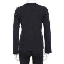 Pre Owned Comme des Garçons Play Black Cotton Jersey Long Sleeve T-Shirt M
