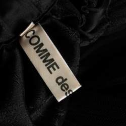 Comme des Garcons Black Mesh and Floral Embroidered Silk Ruffled Detailed Skirt S
