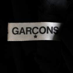Comme des Garcons Black Mesh and Floral Embroidered Silk Ruffled Detailed Skirt S