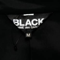 Comme des Garcons Black Wool Collared Long Coat M