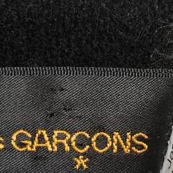 Pre Owned Comme des Garcons Black Wool Hooded Double Breasted Long Coat S