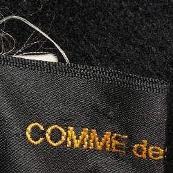 Pre Owned Comme des Garcons Black Wool Hooded Double Breasted Long Coat S