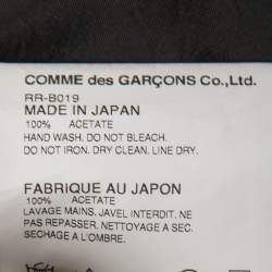 Pre Owned Comme des Garcons Black Satin Ruffled Button Front Shirt L