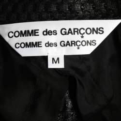 Pre Owned COMME des GARÇONS Black Textured Jacquard Long Tail Vest M