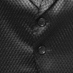 Pre Owned COMME des GARÇONS Black Textured Jacquard Long Tail Vest M