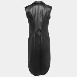 Pre Owned COMME des GARÇONS Black Textured Jacquard Long Tail Vest M