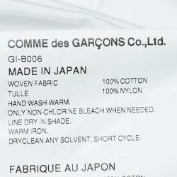 Pre Owned Comme des Garcons White Cotton Ruffled Tulle Shirt S