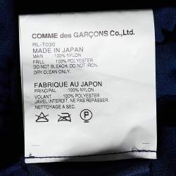Comme des Garcons Navy Blue Jersey Frill Detail Cut Out Detail Top L