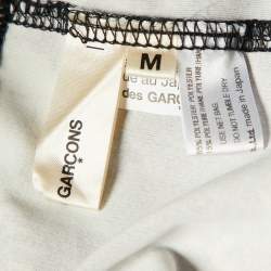 Pre Owned Comme des Garcons Black Floral Printed Wool Knit & Jersey Leggings M