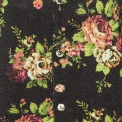 Pre Owned Comme des Garcons Black Floral Printed Wool Knit & Jersey Leggings M