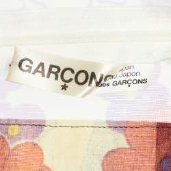 Pre Owned Comme Des Garçons Multicolor Printed Tulle & Silk Midi Dress M