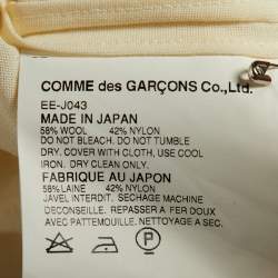 Pre Owned Comme des Garcons Cream Wool Blend Cropped Shirt M