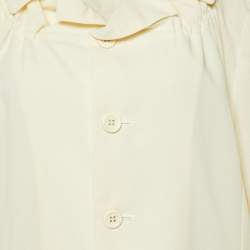 Pre Owned Comme des Garcons Cream Wool Blend Cropped Shirt M