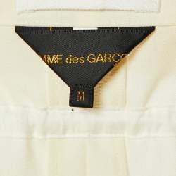 Pre Owned Comme des Garcons Cream Wool Blend Cropped Shirt M