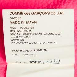 Comme des Garcons Pink Jersey Zip-Up Hooded Jacket M