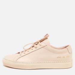 Common Projects Beige Leather Achilles Sneakers Size 36
