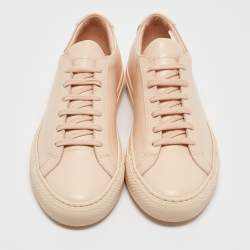 Common Projects Beige Leather Achilles Low Top Sneakers Size 37