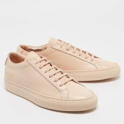 Common Projects Beige Leather Achilles Low Top Sneakers Size 37