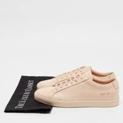 Common Projects Beige Leather Achilles Low Top Sneakers Size 37