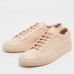 Common Projects Beige Leather Achilles Low Top Sneakers Size 37