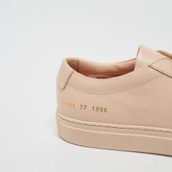 Common Projects Beige Leather Achilles Low Top Sneakers Size 37