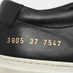 Common Projects Black Leather Low Top Sneakers Size 37