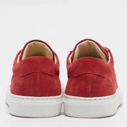 Common Projects Red Suede Achilles Low Top Sneakers Size 37