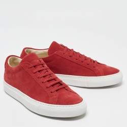 Common Projects Red Suede Achilles Low Top Sneakers Size 37