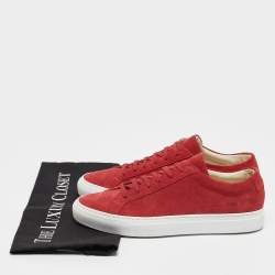 Common Projects Red Suede Achilles Low Top Sneakers Size 37