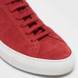 Common Projects Red Suede Achilles Low Top Sneakers Size 37