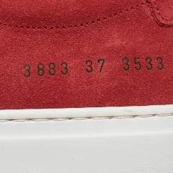 Common Projects Red Suede Achilles Low Top Sneakers Size 37