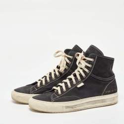 Common Projects Black Nubuck Leather Tournament High Top Sneakers Size 39