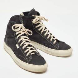 Common Projects Black Nubuck Leather Tournament High Top Sneakers Size 39