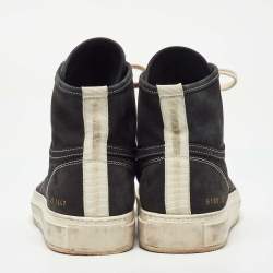 Common Projects Black Nubuck Leather Tournament High Top Sneakers Size 39