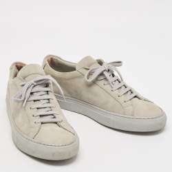 Common Projects Grey Suede Achilles Lace Up Sneakers Size 38