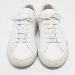 Pre Owned Common Projects White Leather Achilles Sneakers Size 40