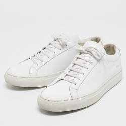 Pre Owned Common Projects White Leather Achilles Sneakers Size 40