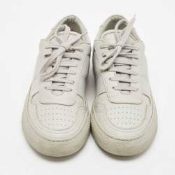 Common Projects Light Grey Leather BBall Low Top Bumpy Sneakers Size 38