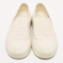 Common Projects White Canvas Slip On Sneakers Size 36