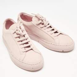 Common Projects Blush Pink Nubuck Leather Achilles Low Top Sneakers Size 37