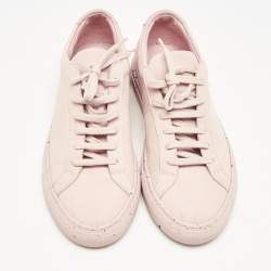 Common Projects Blush Pink Nubuck Leather Achilles Low Top Sneakers Size 37