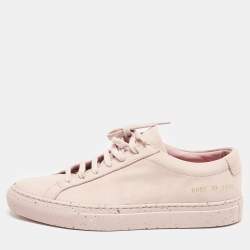 Common Projects Blush Pink Nubuck Leather Achilles Low Top Sneakers Size 37