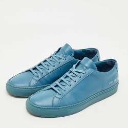Pre Owned Common Projects Blue Leather Achilles Low Top Sneakers Size 40