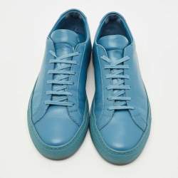 Pre Owned Common Projects Blue Leather Achilles Low Top Sneakers Size 40