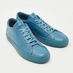 Pre Owned Common Projects Blue Leather Achilles Low Top Sneakers Size 40