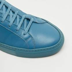 Pre Owned Common Projects Blue Leather Achilles Low Top Sneakers Size 40