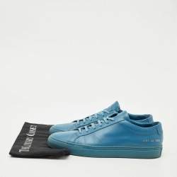 Pre Owned Common Projects Blue Leather Achilles Low Top Sneakers Size 40
