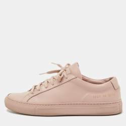 Pre Owned Common Projects Pink Leather Achilles Low Top Sneakers Size 35