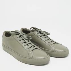 Pre Owned Common Projects Achilles Size 40 Grey Leather Low Top Sneakers